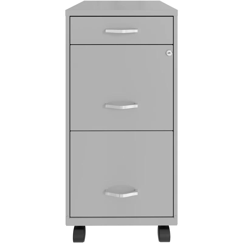 Outlet π Home Square 3 Drawer Mobile Metal Filing Cabinet Set In Arctic Silver (Set Of 2) π 2 Outlet π Home Square 3 Drawer Mobile Metal Filing Cabinet Set In Arctic Silver (Set Of 2) π - Image 2