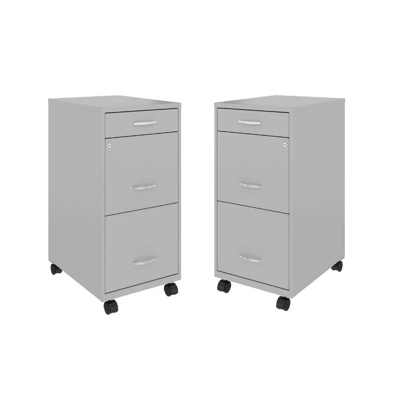Outlet π Home Square 3 Drawer Mobile Metal Filing Cabinet Set In Arctic Silver (Set Of 2) π 1 Outlet π Home Square 3 Drawer Mobile Metal Filing Cabinet Set In Arctic Silver (Set Of 2) π
