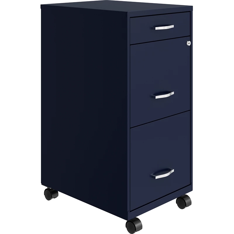 Promo π Home Square 3 Drawer Mobile Metal Filing Cabinet Set In Navy (Set Of 2) π 2 Promo π Home Square 3 Drawer Mobile Metal Filing Cabinet Set In Navy (Set Of 2) π - Image 2