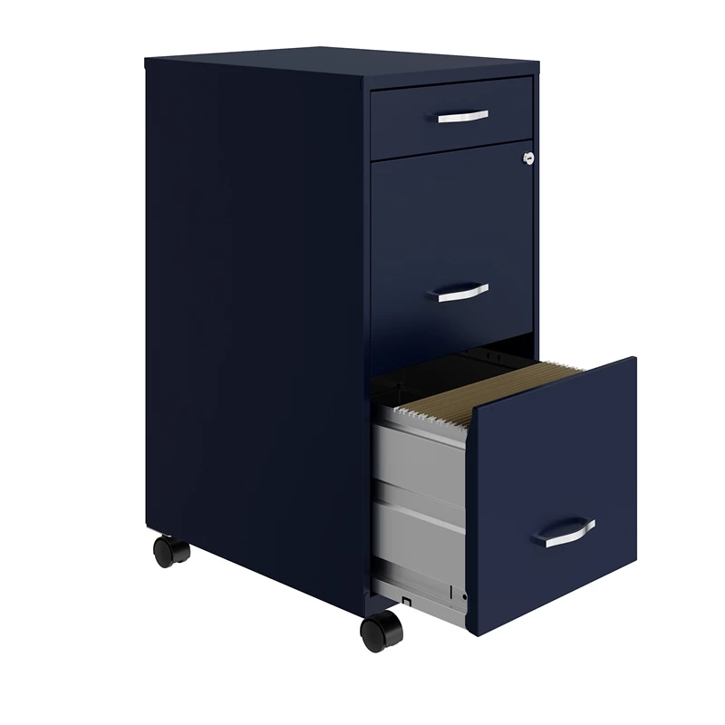 Promo π Home Square 3 Drawer Mobile Metal Filing Cabinet Set In Navy (Set Of 2) π 4 Promo π Home Square 3 Drawer Mobile Metal Filing Cabinet Set In Navy (Set Of 2) π - Image 4