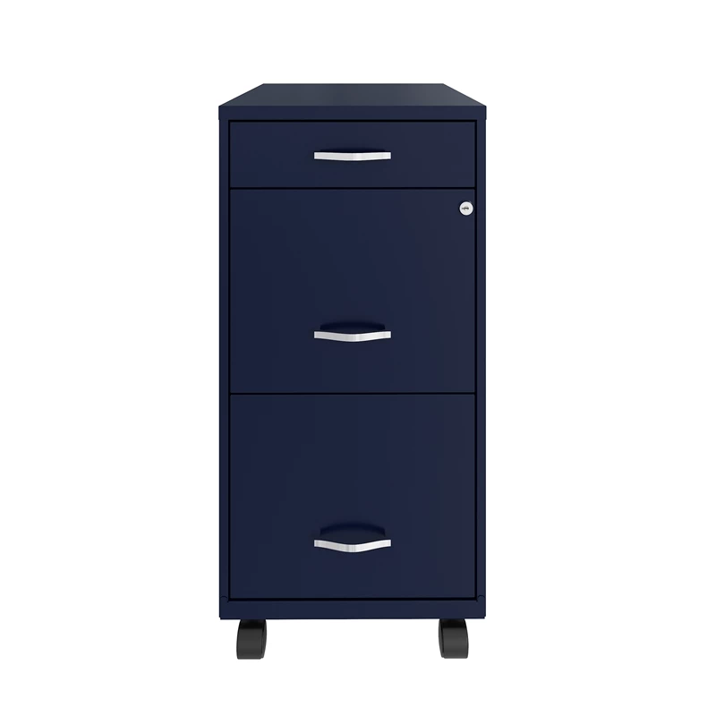 Promo π Home Square 3 Drawer Mobile Metal Filing Cabinet Set In Navy (Set Of 2) π 6 Promo π Home Square 3 Drawer Mobile Metal Filing Cabinet Set In Navy (Set Of 2) π - Image 6