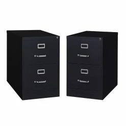 Flash Sale βοΈ Home Square 2 Drawer Deep Metal Filing Cabinet Set In Black (Set Of 2) β€οΈ
