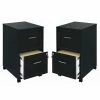 Buy ⭐ Home Square 2 Drawer Mobile Filing Cabinet Set In Black (Set Of 2) 🥰