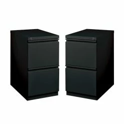 Hot Sale 🎉 Home Square Pedestal 2 Drawer Filing Cabinet Set In Black (Set Of 2) 🤩