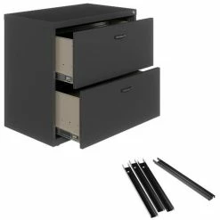 Budget π Hirsh Industries LLC Hirsh Lateral Metal Cabinet 30"W 2 Drawer Set Charcoal With Front/Back Rails β¨
