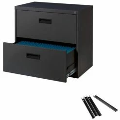 Wholesale 👏 Hirsh Industries LLC Hirsh 30"W Metal 2 Drawer Lateral Cabinet Set Charcoal With Front/Back Rails ❤️