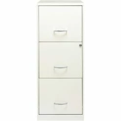 Cheapest 👏 Home Square 3 Drawer Vertical Metal Filing Cabinet Set In Pearl White (Set Of 2) 🔔 -Mobile Sales Store 2389279 3 L