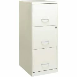Cheapest 👏 Home Square 3 Drawer Vertical Metal Filing Cabinet Set In Pearl White (Set Of 2) 🔔 -Mobile Sales Store 2389279 4 L