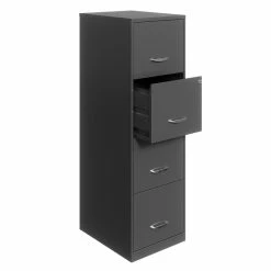 Hot Sale ❤️ Home Square 4 Drawer Metal Vertical Filing Cabinet Set In Charcoal (Set Of 2) 😉 -Mobile Sales Store 2389280 3 L