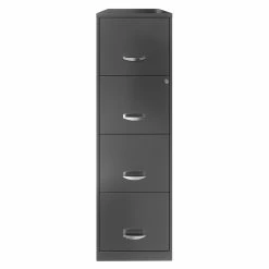 Hot Sale ❤️ Home Square 4 Drawer Metal Vertical Filing Cabinet Set In Charcoal (Set Of 2) 😉 -Mobile Sales Store 2389280 4 L
