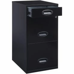 Promo 🔔 Home Square 3 Drawer Metal Vertical Filing Cabinet Set In Black (Set Of 2) ⭐ -Mobile Sales Store 2389283 5 L