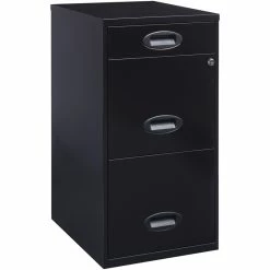 Promo 🔔 Home Square 3 Drawer Metal Vertical Filing Cabinet Set In Black (Set Of 2) ⭐ -Mobile Sales Store 2389283 6 L
