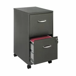 Cheap 🎉 Home Square 2 Drawer Mobile Metal Filing Cabinet Set In Charcoal (Set Of 2) ⌛ -Mobile Sales Store 2389295 5 L