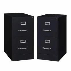 Best Pirce 😉 Home Square 2 Drawer Vertical Metal Filing Cabinet Set In Black (Set Of 2) 🎉