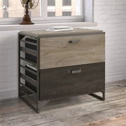 Top 10 🔥 Home Square 2 Drawer Lateral Wood Filing Cabinet Set In Rustic Gray (Set Of 2) 💯 -Mobile Sales Store 2389332 5 L