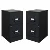 Best Pirce 🔥 Home Square 2 Drawer Metal Vertical Wood Filing Cabinet Set In Black (Set Of 2) 🧨