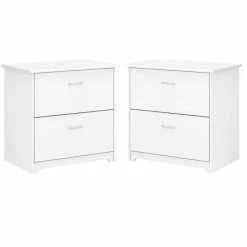 Flash Sale 🌟 Home Square 2 Drawer Lateral Wood Filing Cabinet Set In White (Set Of 2) 🔥