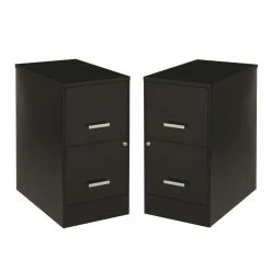 Hot Sale 💯 Home Square 2 Piece Metal Filing Cabinet Set With 2 Drawer In Black 😉