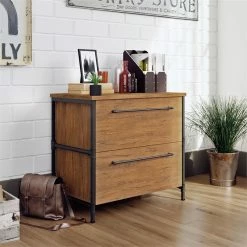 Buy ⭐ Home Square 2 Piece Lateral Wooden Filing Cabinet Set In Checked Oak 🛒 -Mobile Sales Store 2391065 10 L