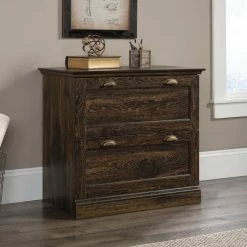 Discount 👏 Sauder Barrister Lane Engineered Wood Lateral File Cabinet In Iron Oak Finish ⌛ -Mobile Sales Store 2391078 4 L