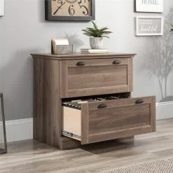 Outlet ❤️ Sauder Barrister Lane Engineered Wood 2-Drawer Lateral File Cabinet Salt Oak 🔔 -Mobile Sales Store 2391079 4 L