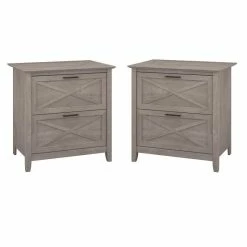 Best Pirce 🎉 Home Square 2 Piece Lateral Filing Cabinet Set With 2 Drawer In Washed Gray ⭐
