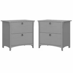 Promo 🛒 Home Square 2 Piece Lateral Filing Cabinet Set With 2 Drawer In Cape Cod Gray 😉