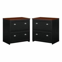 Cheap 🔔 Home Square 2 Piece Engineered Wood Filing Cabinet Set In Antique Black ✨
