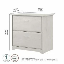 Best Sale ⭐ Home Square 2 Piece Engineered Wood Filing Cabinet Set In Linen White Oak ✔️ -Mobile Sales Store 2391769 5 L