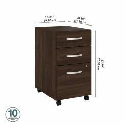 Budget 🌟 BBF Hybrid 3 Drawer Mobile File Cabinet In Black Walnut - Engineered Wood 🛒 -Mobile Sales Store 2393862 10 L