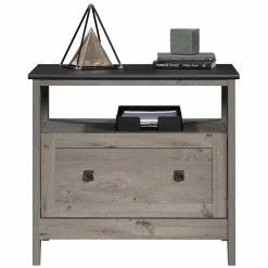 Best Pirce 🔥 Sauder August Hill Engineered Wood Lateral File Cabinet In Mystic Oak ⭐ -Mobile Sales Store 2406337 13 L