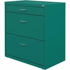 Best deal 🎉 Hirsh Industries LLC Space Solutions 30" W Metal 3 Drawer Home Office Lateral File Cabinet Teal 💯