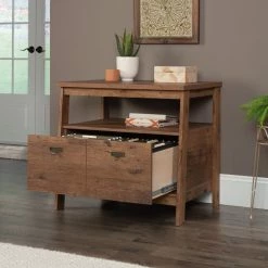 Best Sale 🌟 Urbanpro Modern Engineered Wood Lateral File Cabinet In Vintage Oak Finish ⌛ -Mobile Sales Store 2452666 6 L