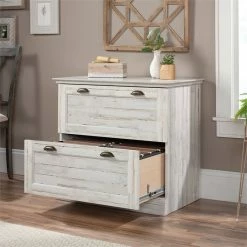 Cheapest 👍 Urbanpro Mid-Century Engineered Wood Lateral File Cabinet In White Plank Finish 🥰 -Mobile Sales Store 2452669 4 L
