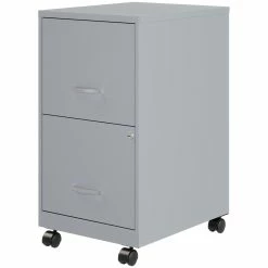 Flash Sale βοΈ Hirsh Industries LLC Space Solutions 18"D 2 Drawer Mobile Metal Vertical File Cabinet Platinum/Gray π