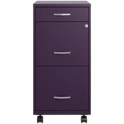Cheap 💯 Hirsh Industries LLC Space Solutions 18"D 3 Drawer Mobile Metal File Cabinet Midnight Purple 🔥 -Mobile Sales Store 2456887 2 L