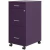 Cheap 💯 Hirsh Industries LLC Space Solutions 18"D 3 Drawer Mobile Metal File Cabinet Midnight Purple 🔥