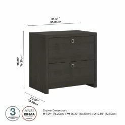 Promo 👍 Kathy Ireland Office By Bush Furniture Echo 2 Drawer Lateral File Cabinet In Charcoal Maple - Engineered Wood ✨ -Mobile Sales Store 2461730 10 L