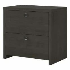 Promo 👍 Kathy Ireland Office By Bush Furniture Echo 2 Drawer Lateral File Cabinet In Charcoal Maple - Engineered Wood ✨