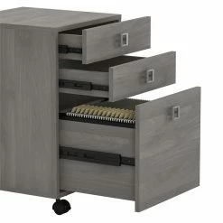 Promo 💯 Kathy Ireland Office By Bush Furniture Echo 3 Drawer Mobile File Cabinet In Modern Gray - Engineered Wood 👏 -Mobile Sales Store 2461737 8 L