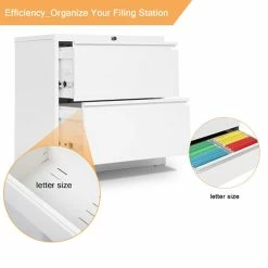 Best Sale 👏 GangMei 2-Drawer Steel Metal Lateral Filing Cabinet With Lock In White 👍 -Mobile Sales Store 2484499 6 L