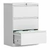 Flash Sale 🥰 GangMei 3-Drawer Steel Metal Lateral Filing Cabinet With Lock In White 😀