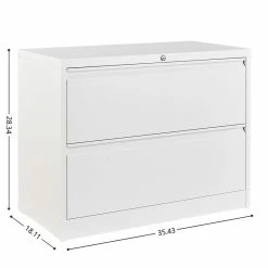 Outlet 🔔 GangMei 2-Drawer Steel Metal Lateral Locking Filing Cabinet With Lock In White ✔️ -Mobile Sales Store 2484511 14 L