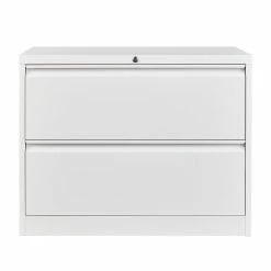Outlet 🔔 GangMei 2-Drawer Steel Metal Lateral Locking Filing Cabinet With Lock In White ✔️ -Mobile Sales Store 2484511 2 L