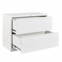 Outlet 🔔 GangMei 2-Drawer Steel Metal Lateral Locking Filing Cabinet With Lock In White ✔️ -Mobile Sales Store 2484511 3 L