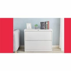Outlet 🔔 GangMei 2-Drawer Steel Metal Lateral Locking Filing Cabinet With Lock In White ✔️ -Mobile Sales Store 2484511 8 L
