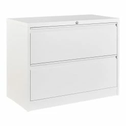 Outlet 🔔 GangMei 2-Drawer Steel Metal Lateral Locking Filing Cabinet With Lock In White ✔️