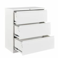New 💯 GangMei 3-Drawer Steel Metal Lateral Locking Filing Cabinet With Lock In White 🛒 -Mobile Sales Store 2488238 3 L