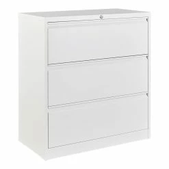 New π― GangMei 3-Drawer Steel Metal Lateral Locking Filing Cabinet With Lock In White π