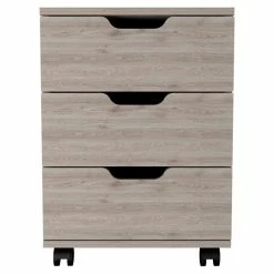 Cheapest π FM Furniture Lyon 3-Drawer Modern Wood Mobile Filing Cabinet In Light Gray β€οΈ